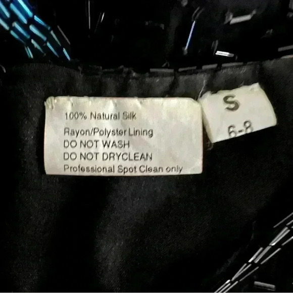 Vintage SWEELO Sequin Beaded Natural Silk Evening Blouse, Size S (6-8) EUC - Picture 3 of 5